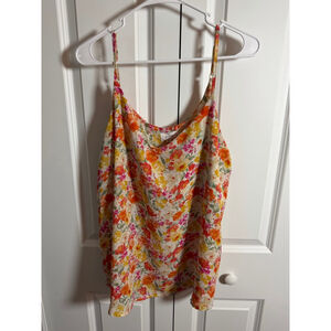 Perch by Blu Pepper Floral Camisole 1X White Orange